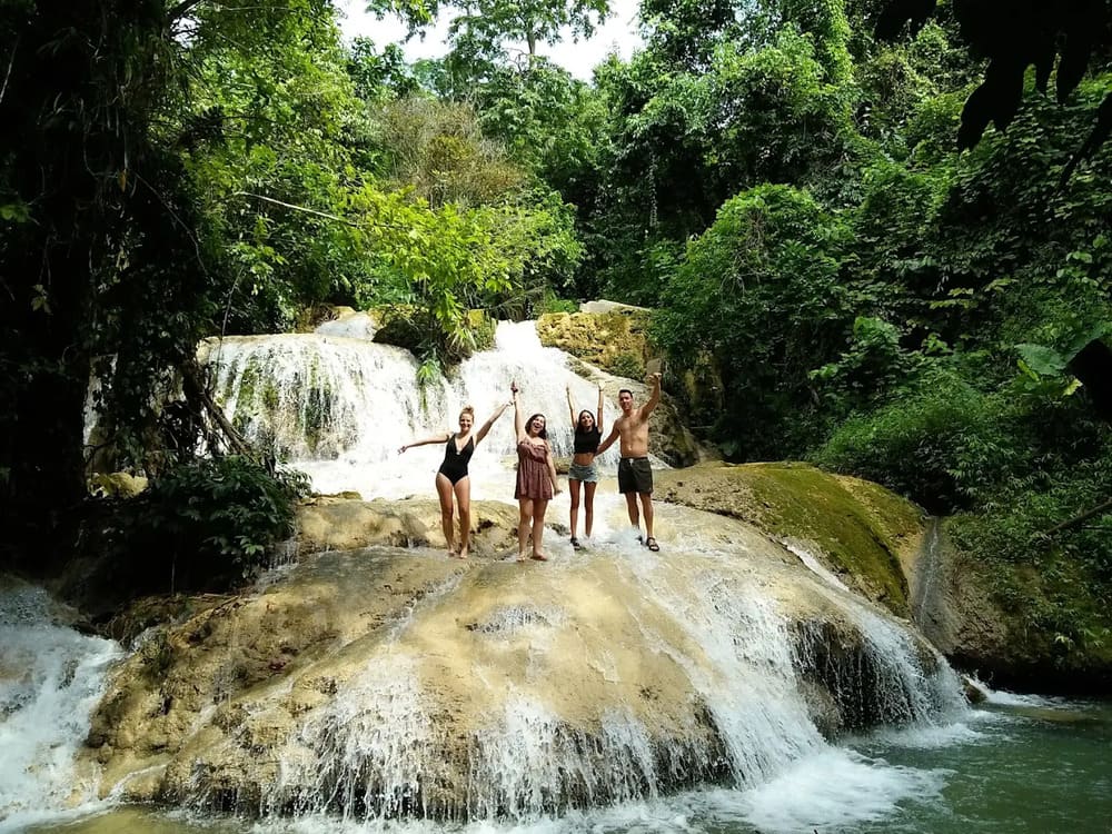 hieu waterfall with my colleagues