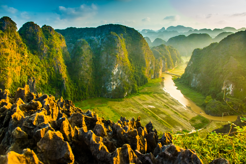 The Landscape of Ninh Binh in the Ripe Rice Season