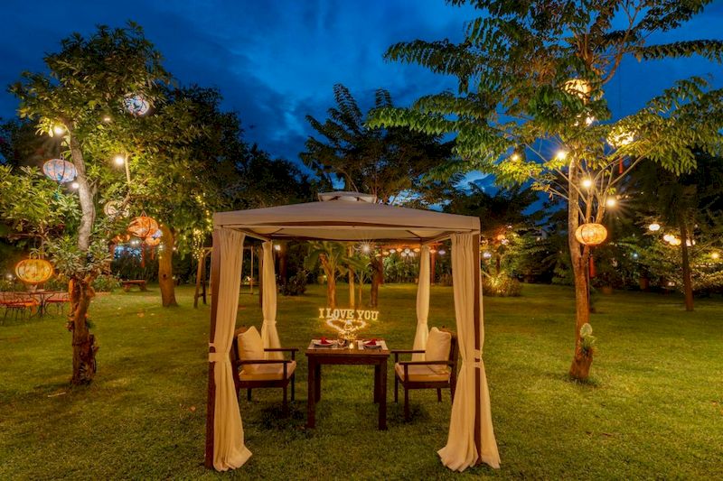 Romantic outdoor space at the hotel