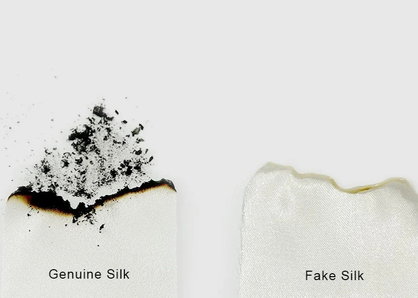 Genuine and fake silk