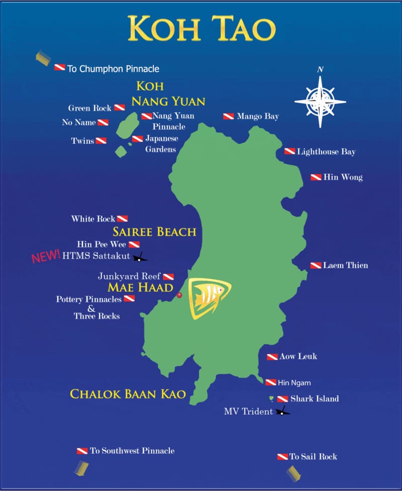 map of Koh Tao island