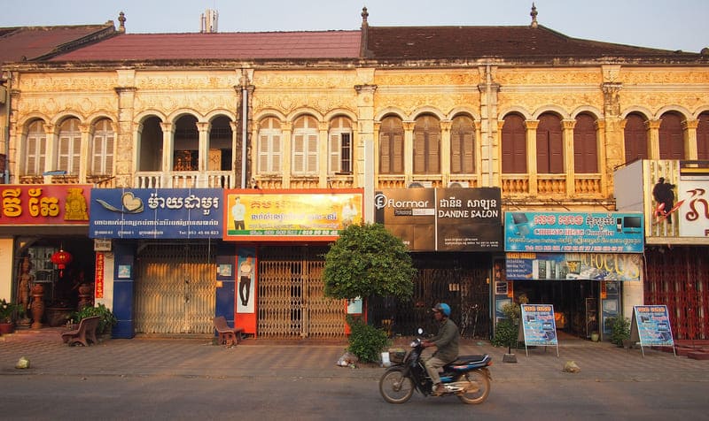 French colonial architecture makes Battambang a charming little town