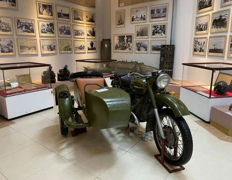 Inside, the museum displays artifacts and images of Vietnamese victories in the resistance wars against the French and Americans.