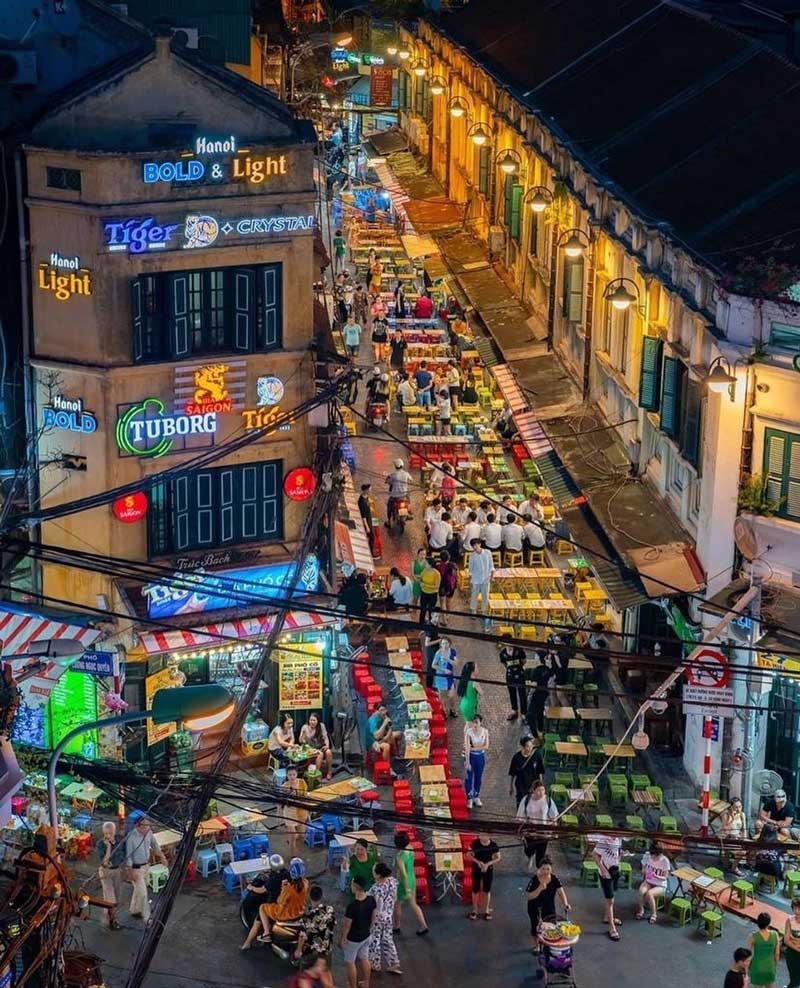The “beer street” of Ta Hien (in the old quarter of Hanoi)