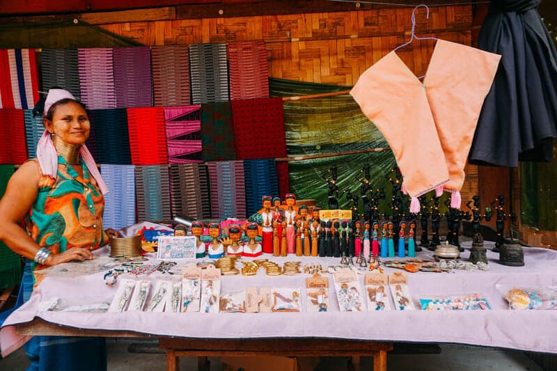 Lovely souvenirs in Thai long neck village