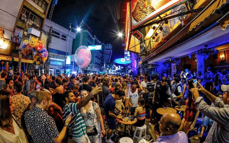  Khaosan Road, one of the most bustling night roads in Thailand