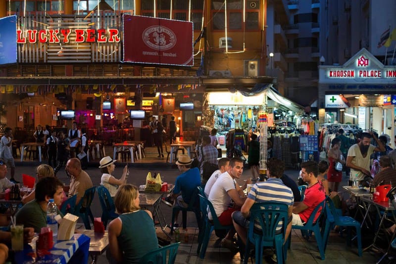 A lively street bar in Bangkok