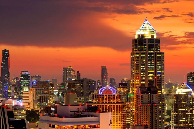 Sunset over Bangkok - Urban beauty and serenity