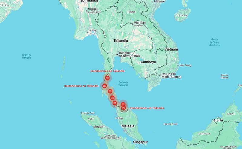 inundaciones en tailandia en diciembre en 2024