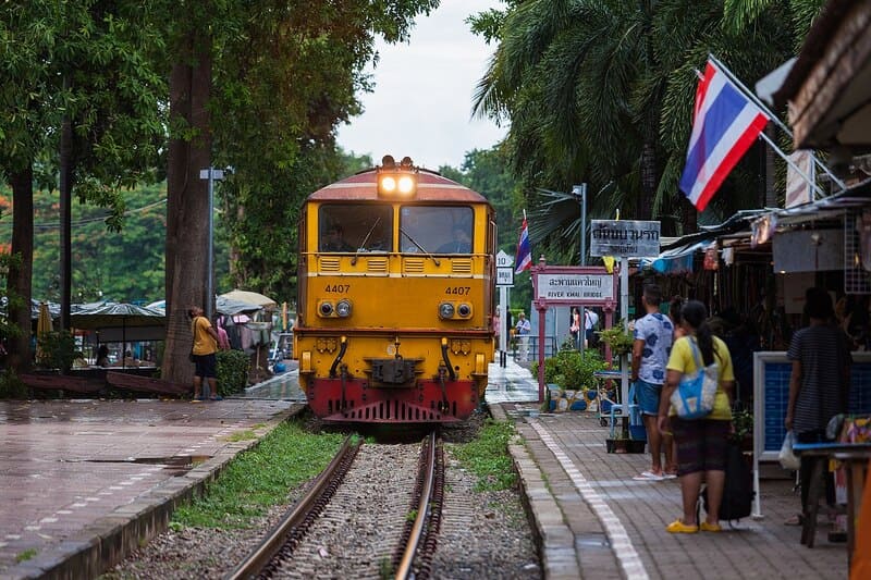 Taking the train is an economical and convenient choice to get from Bangkok to Kanchanabur