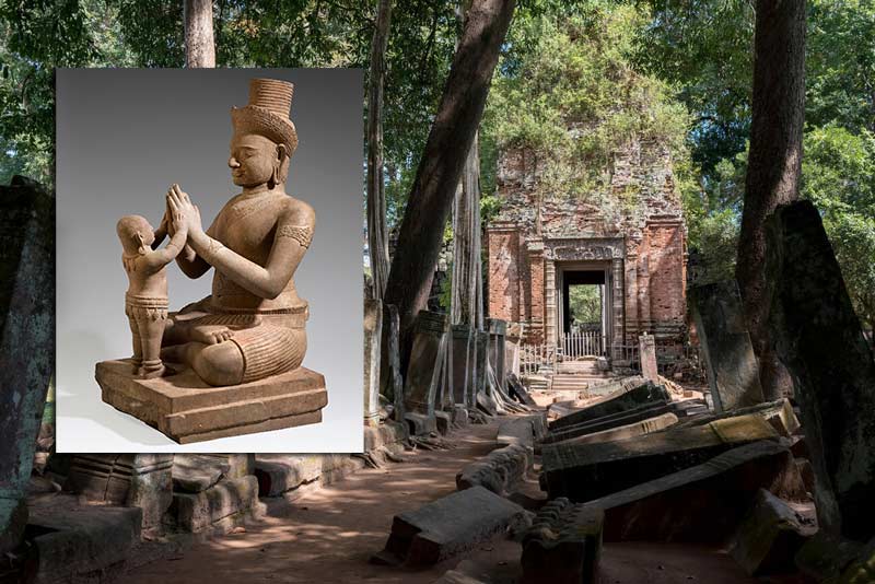 koh ker Escultura de piedra de Shiva y Skanda