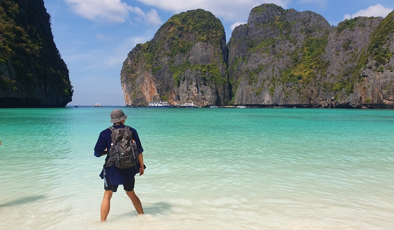 Me, facing the postcard-worthy beauty of Maya Bay