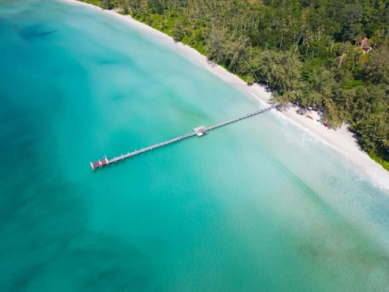 Picturesque island of Koh Samet, seen from the sky