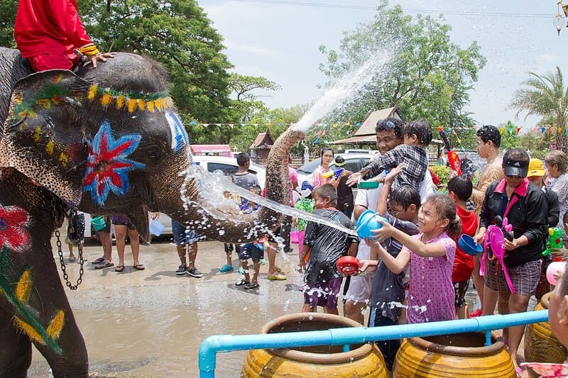 The Thai water festival is known as Songkran in Koh Samui