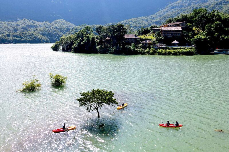 Vivid jade Hoa Binh lake