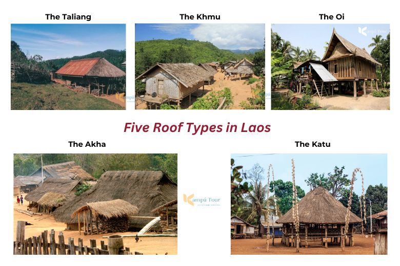 five types of roofs in Laos