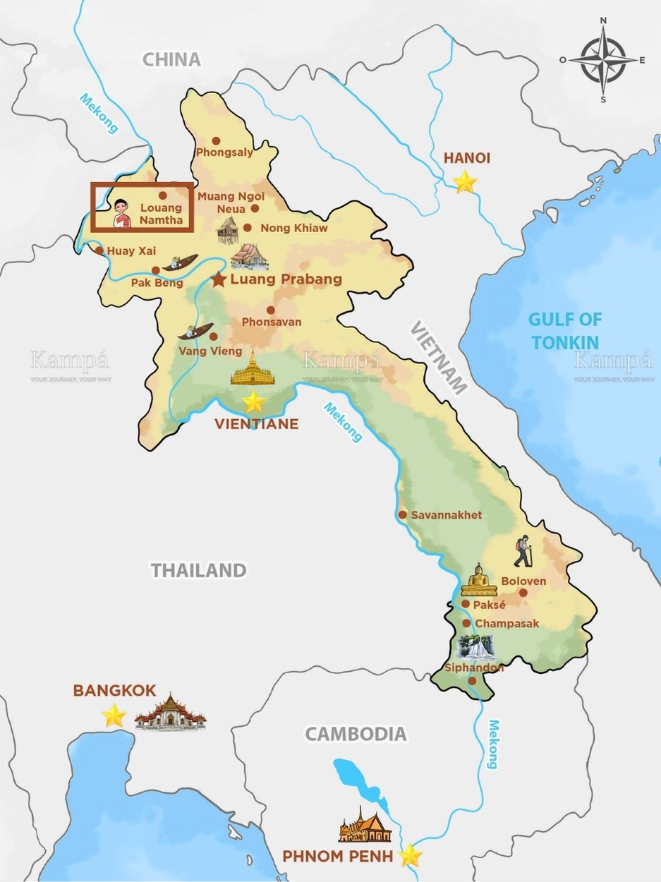 Luang Namtha, Laos Tourist Map