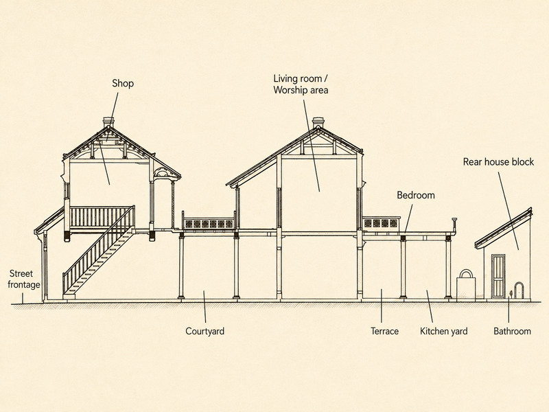 The design plan of the Ma May ancient house.