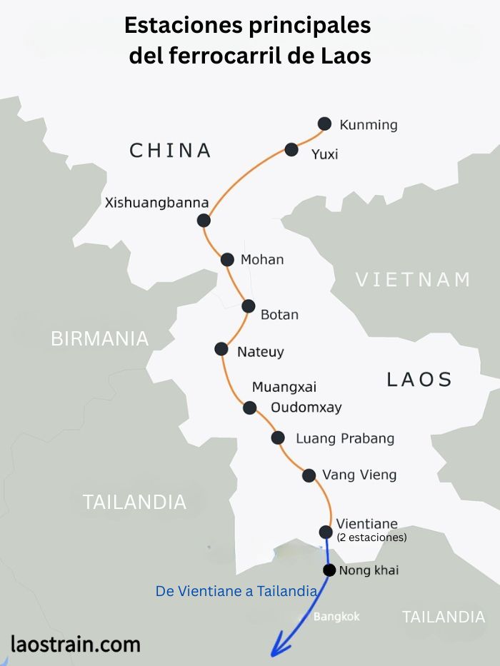mapa de estaciones del ferrocarril de laos