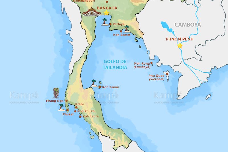 mapa golfo de tailandia