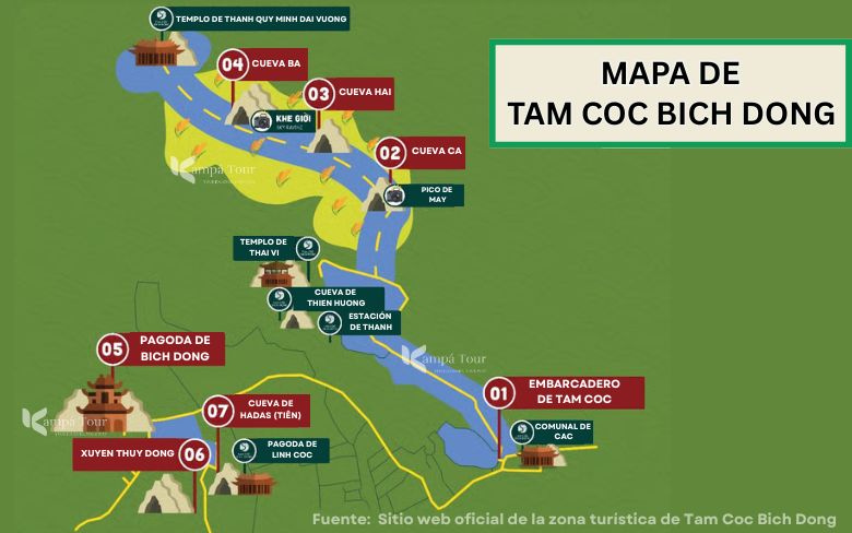 mapa de tam coc - tam coc mapa en español
