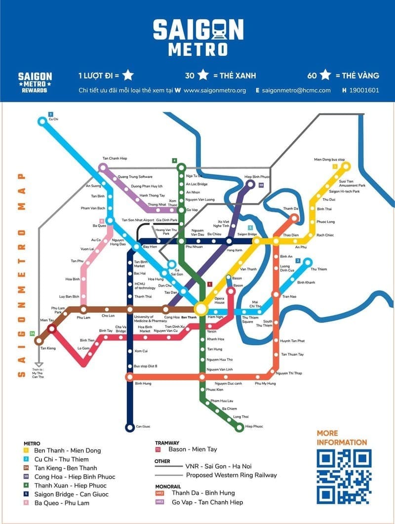 metro ho chi minh - mapa de itinerarios y estaciones