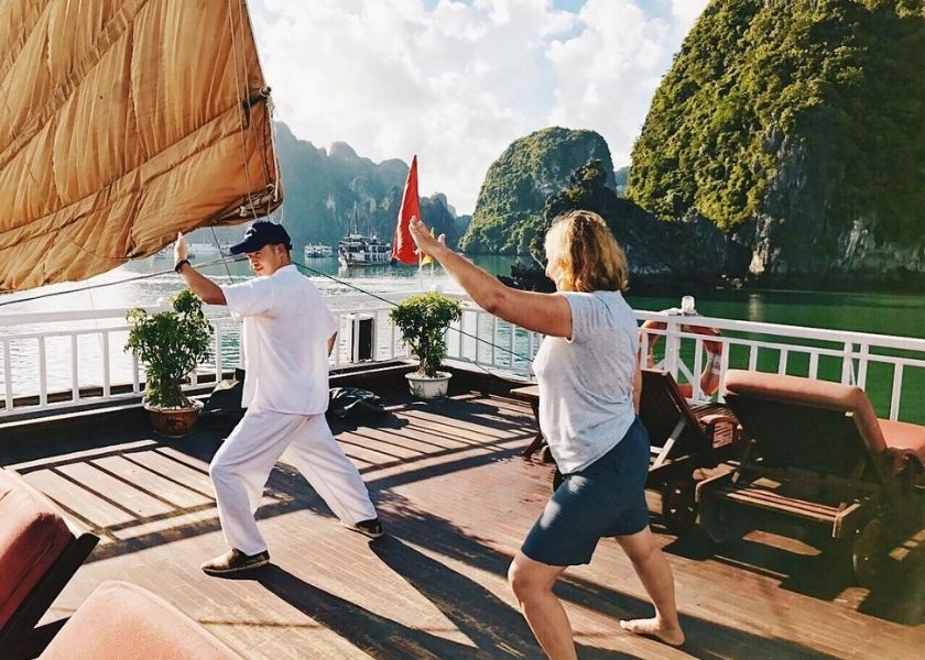 Learn Taichi under the sunrise over the bay.