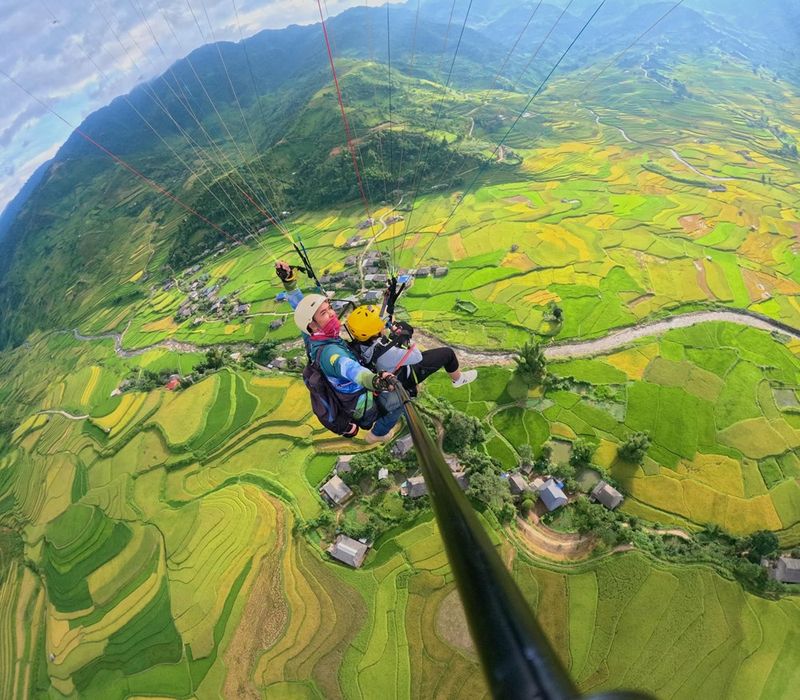 mu cang chai vuelo en parapente