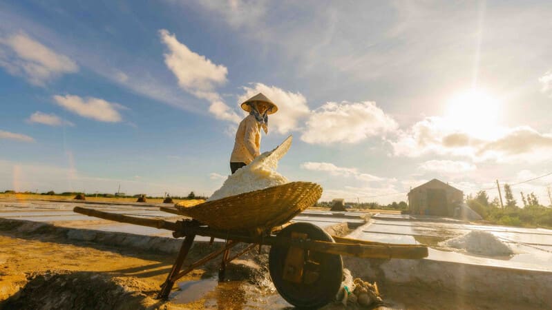 The Bach Long Salt Field is located in Bach Long Commune, Giao Thuy District, Nam Dinh Province