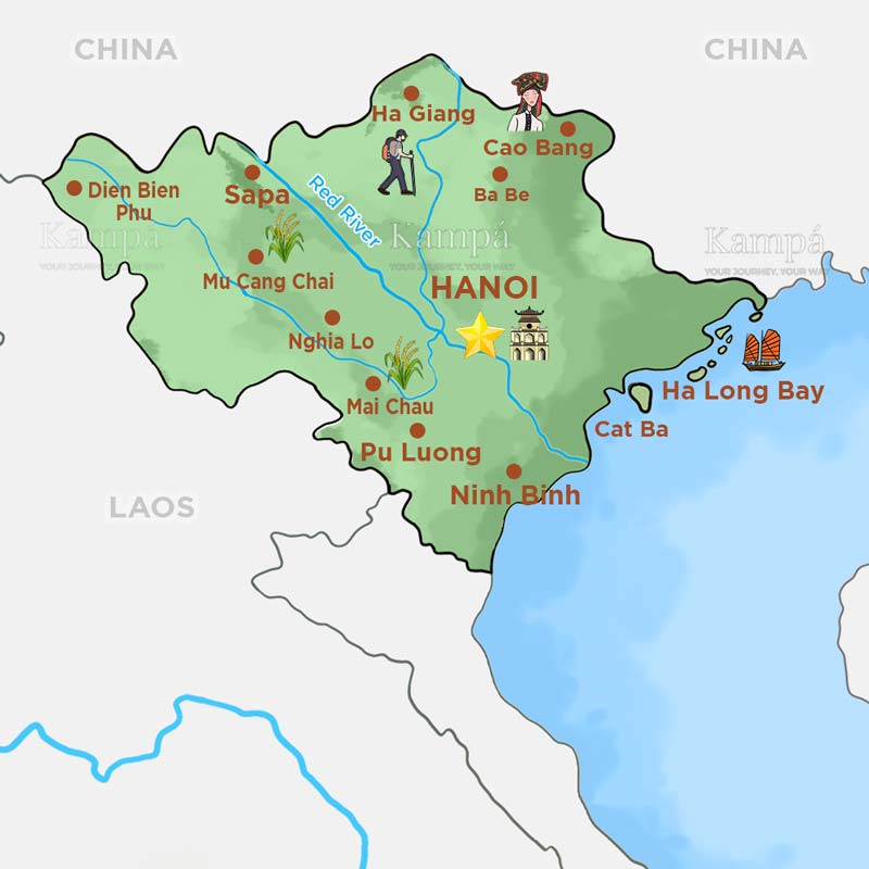 North vietnam map