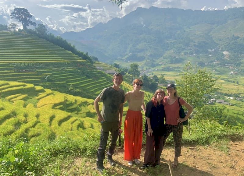 Our travelers on a tour of Mu Cang Chai