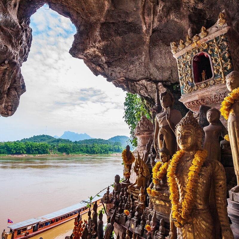 At Pak Ou caves contain more than 4000 Buddha statues