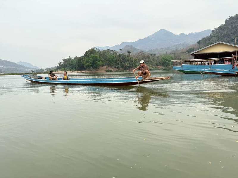 Access to Pak Ou Cave is by boat, allowing you to see daily life along the Mekong River