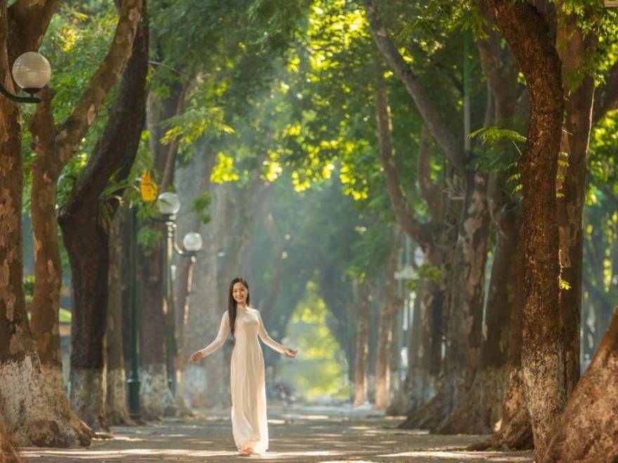 Phan Dinh Phung Street in Hanoi in November