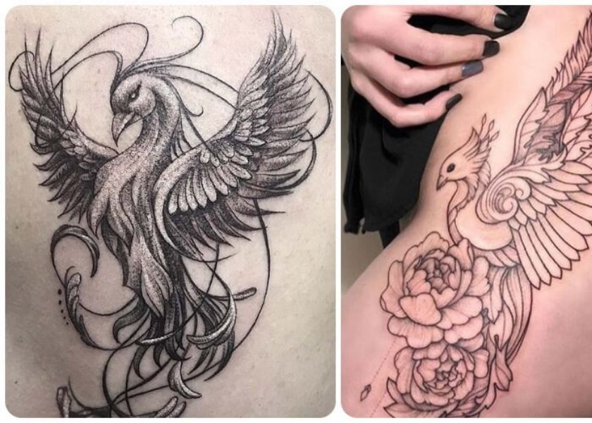 The phoenix on the tattoo is a symbol of power