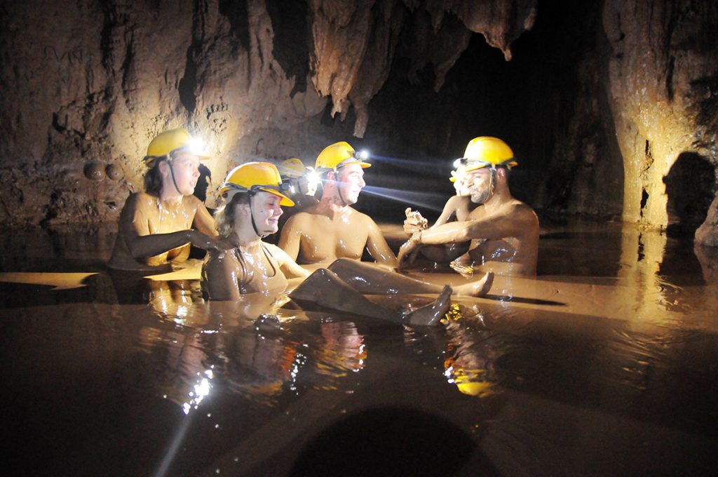 The mud bath activity at the dark cave is a unique and refreshing experience that everyone should try