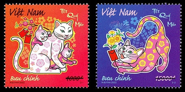 The Cat as a Vietnamese stamp