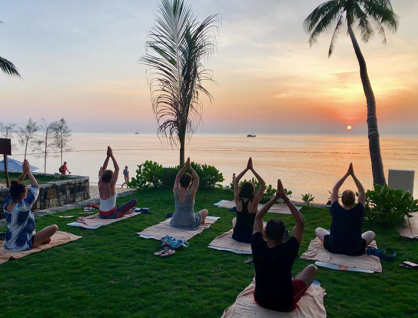 A yoga class at Cassia Cottage - a lovely hotel in Phu Quoc