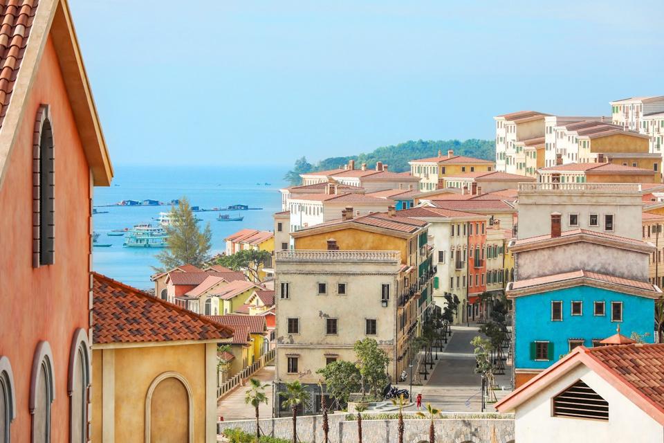 The colorful houses in the Mediterranean town are located in the southern part of Phu Quoc, close to Khem beach