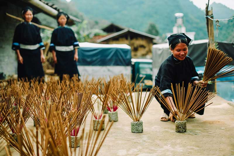 pueblo de incienso en cao bang