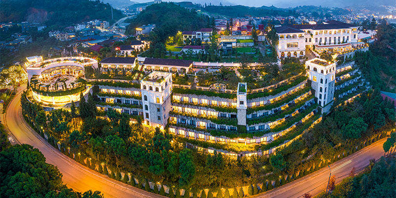 Silk Path Grand Sapa resort and spa from above