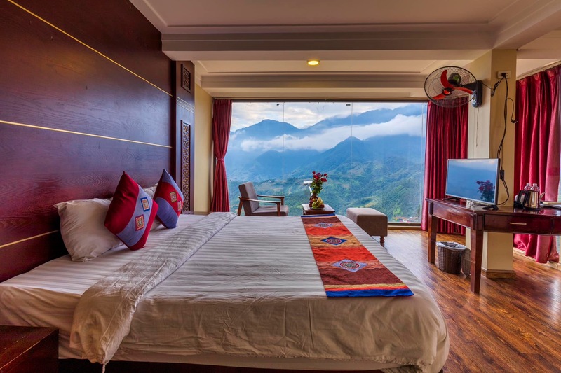 A room with a dreamy view at the Sapa Vista Hotel