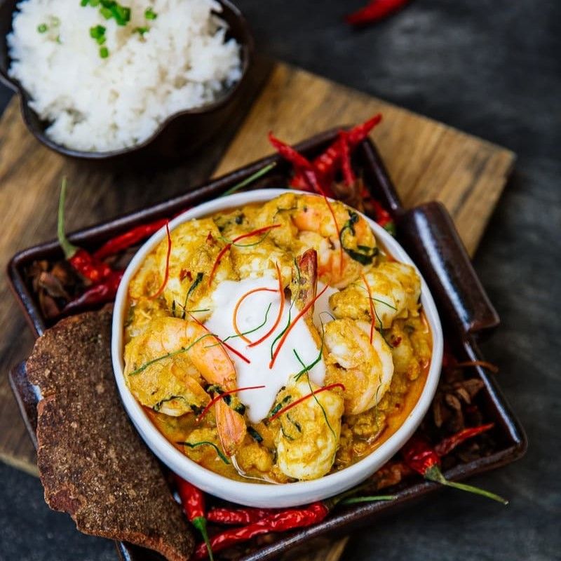 amok camboya con gambas