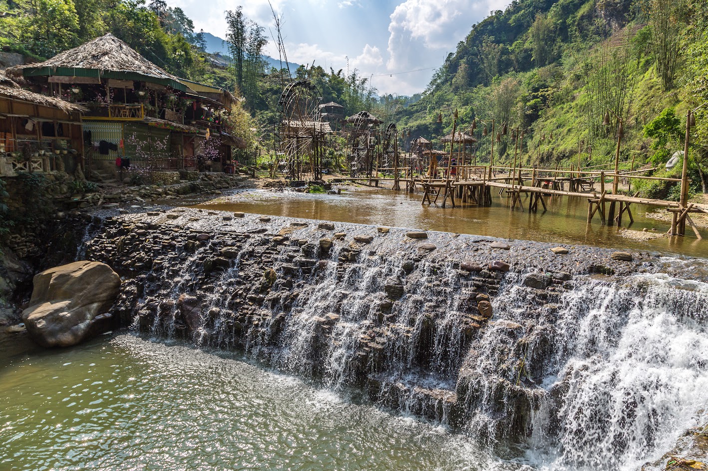 Two symbolic bridges of Cat Cat village