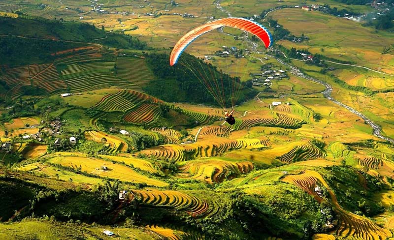 sky diving mu cang chai