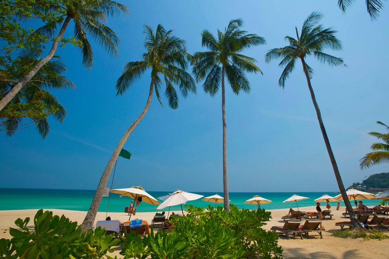 Relaxing on Chaweng Beach in Ko Samui: Between palm trees and fine sand.