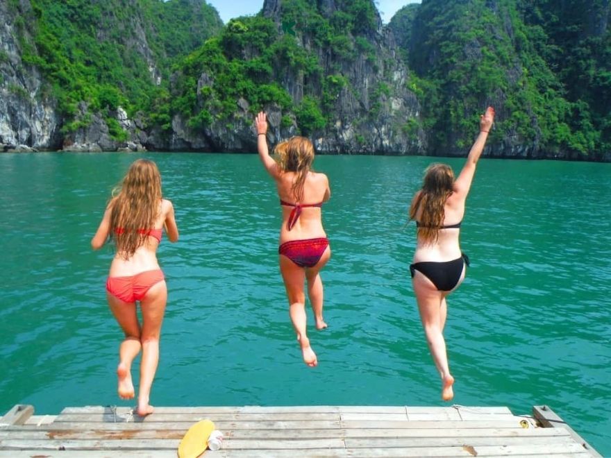 It is perfectly possible to swim in Ha Long Bay.
