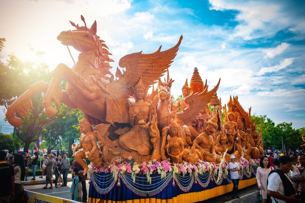 Candle statues in Ubon Ratchathani