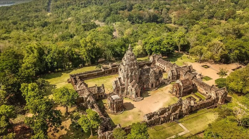 Aerial view of Phanom Rung, Isan: Historical Majesty