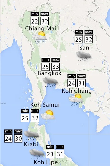 In September, rain is often encountered in Thailand